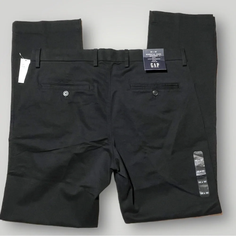 Gap Essential Khaki Straight Leg Black Pants 33”x32” - Picture 7 of 16